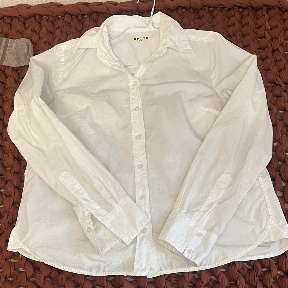 BODEN Women’s classic button up White Shirt size 6R 100% cotton